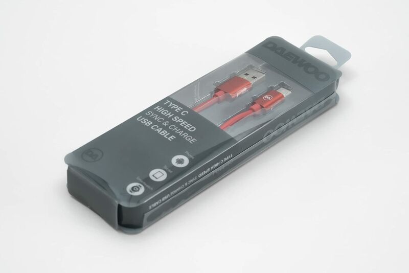 Daewoo USB kábel, 1 méter, C-TYPE, piros