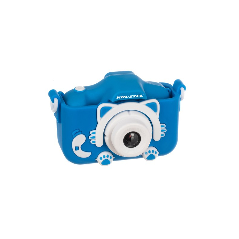 Cicaelőlapos digitális fényképezőgép és kamera gyerekeknek, Full HD felvétel, 32 GB SD-kártyával, kék színben