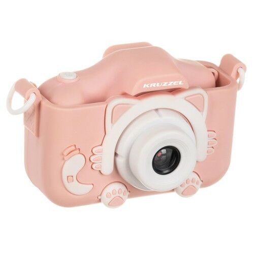 Cicaelőlapos digitális fényképezőgép és kamera gyerekeknek, Full HD felvétel, 32 GB SD-kártyával, rózsaszín