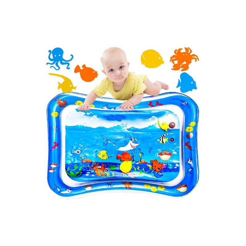 Felfújható vizes játszószőnyeg babáknak, óceános mintával, 60×45 cm